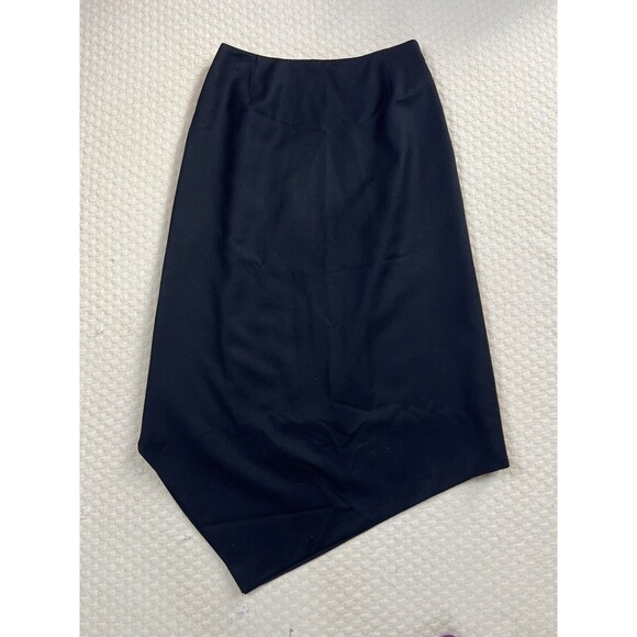 Bernard‎ Zins Asymmetric Skirt Cashmere Wool Blend | Black | Size 4 - Picture 1 of 7
